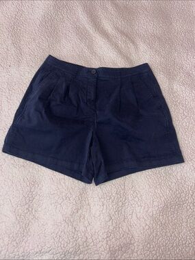 J. Crew Navy Pleated Bermuda Shorts